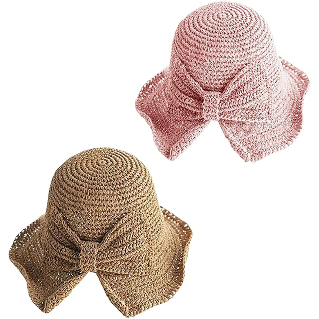 2-Pack: Foldable Wide Brim Floppy Straw Hat