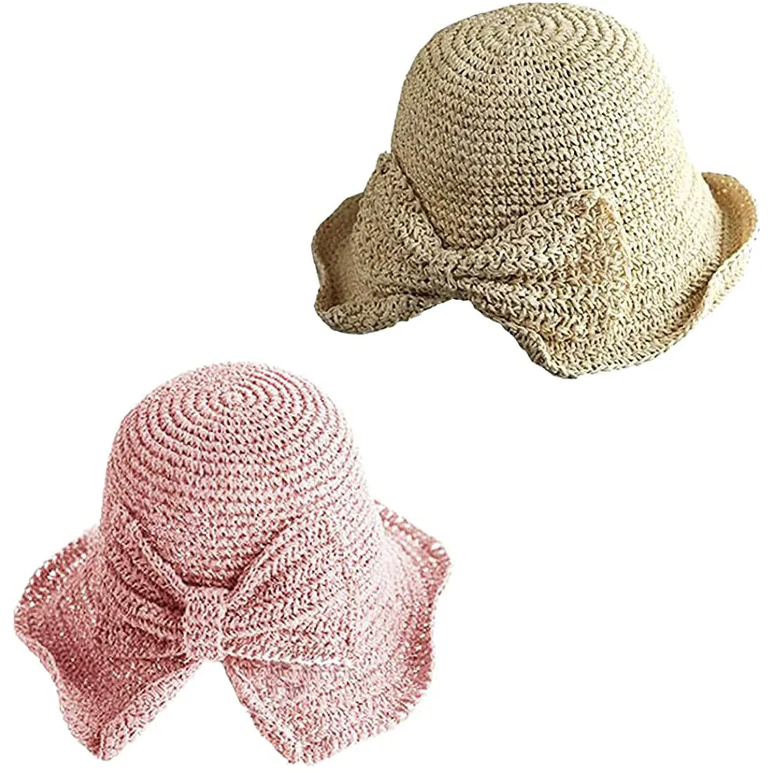 2-Pack: Foldable Wide Brim Floppy Straw Hat