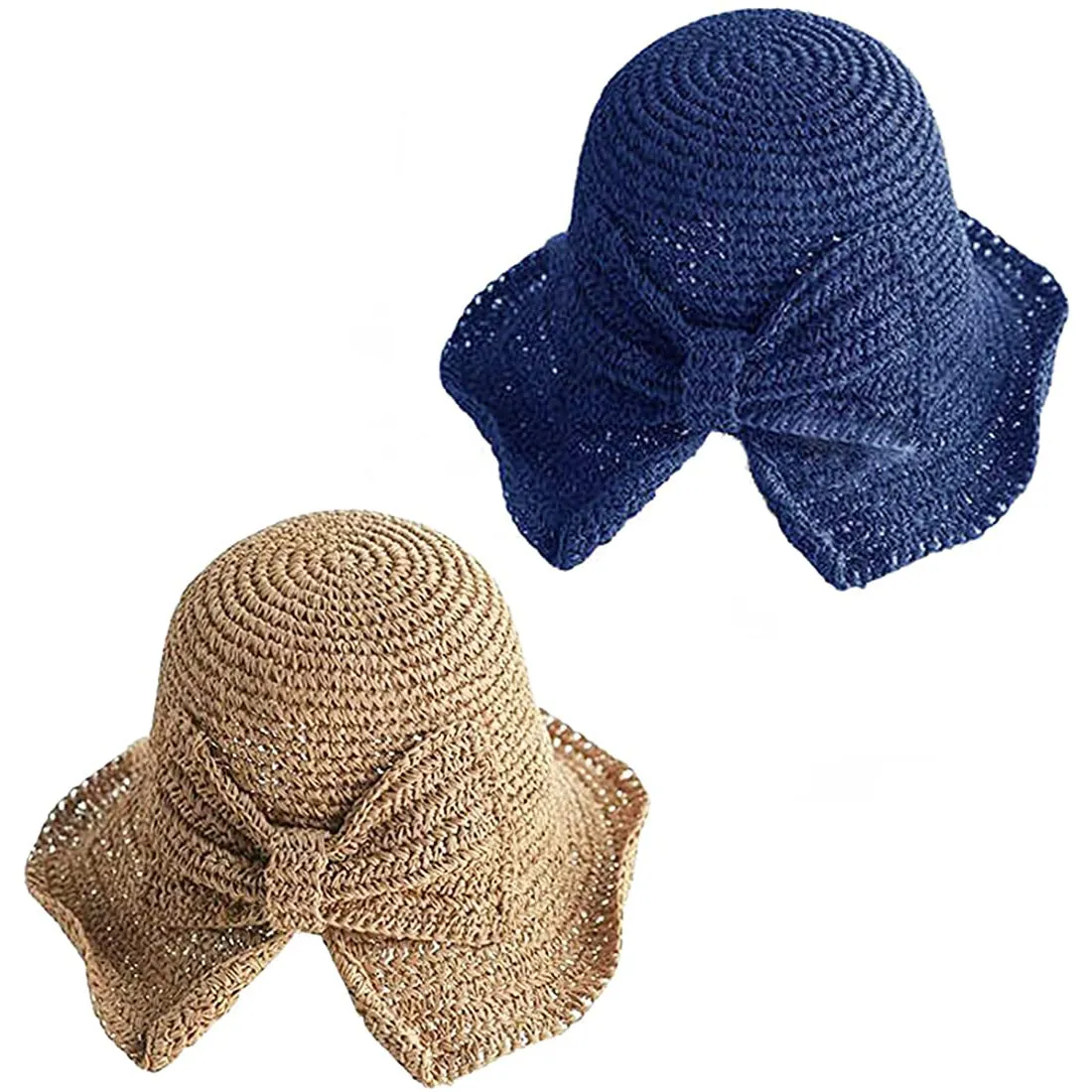 2-Pack: Foldable Wide Brim Floppy Straw Hat