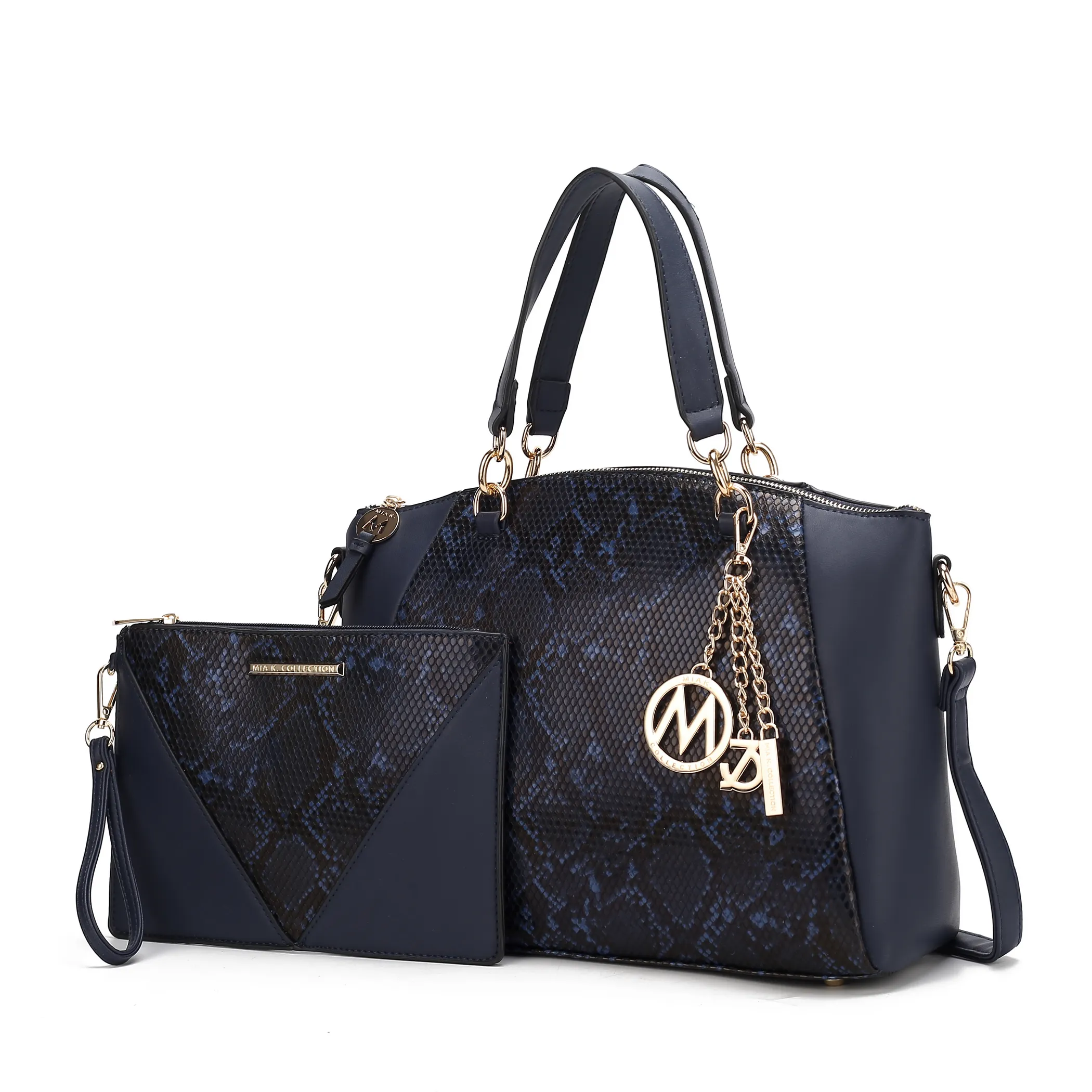 Addison Snake Embossed Women's Tote Bag with matching Wristlet