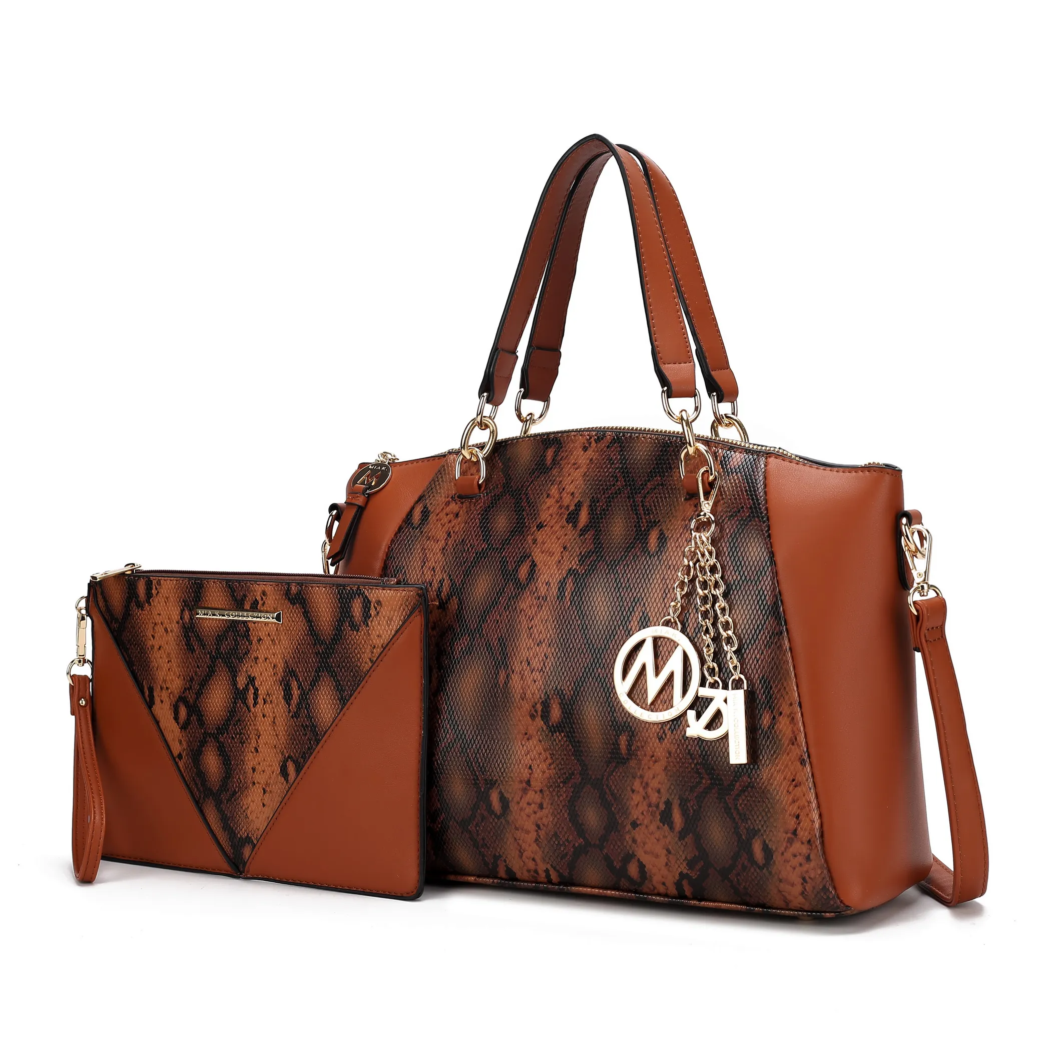 Addison Snake Embossed Women's Tote Bag with matching Wristlet