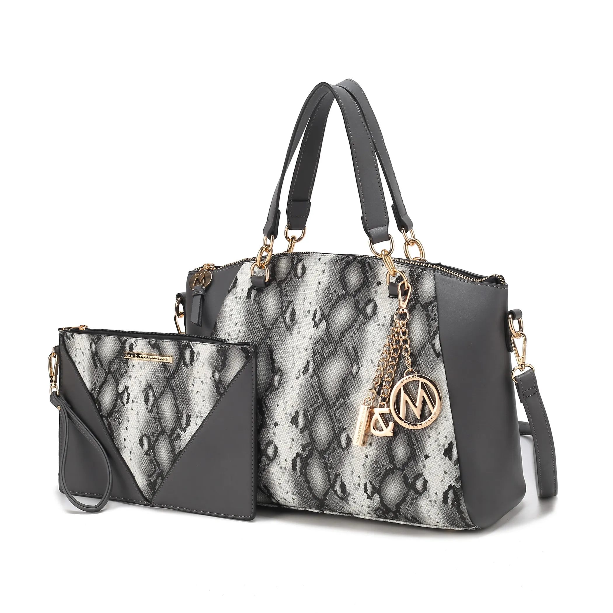 Addison Snake Embossed Women's Tote Bag with matching Wristlet