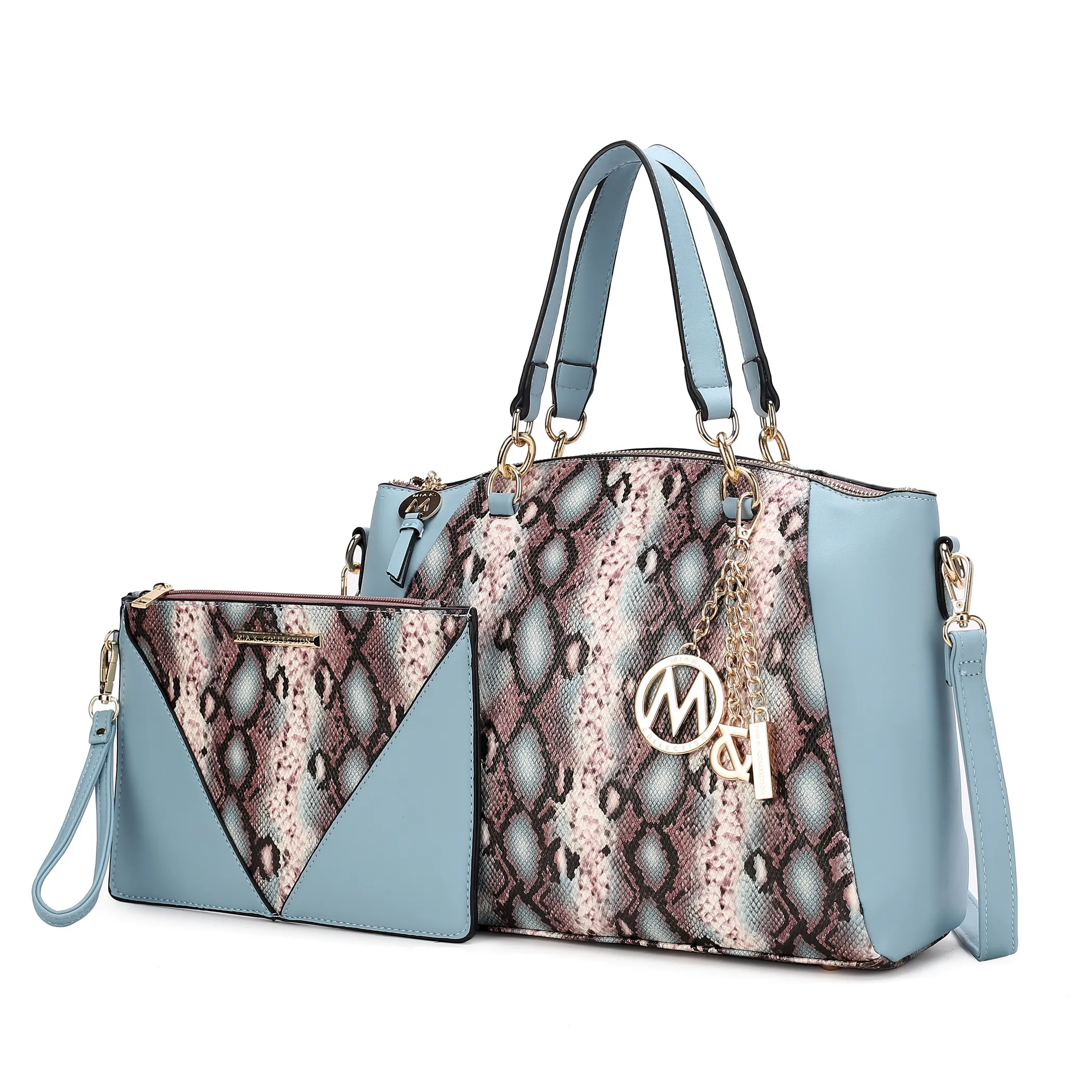 Addison Snake Embossed Women's Tote Bag with matching Wristlet