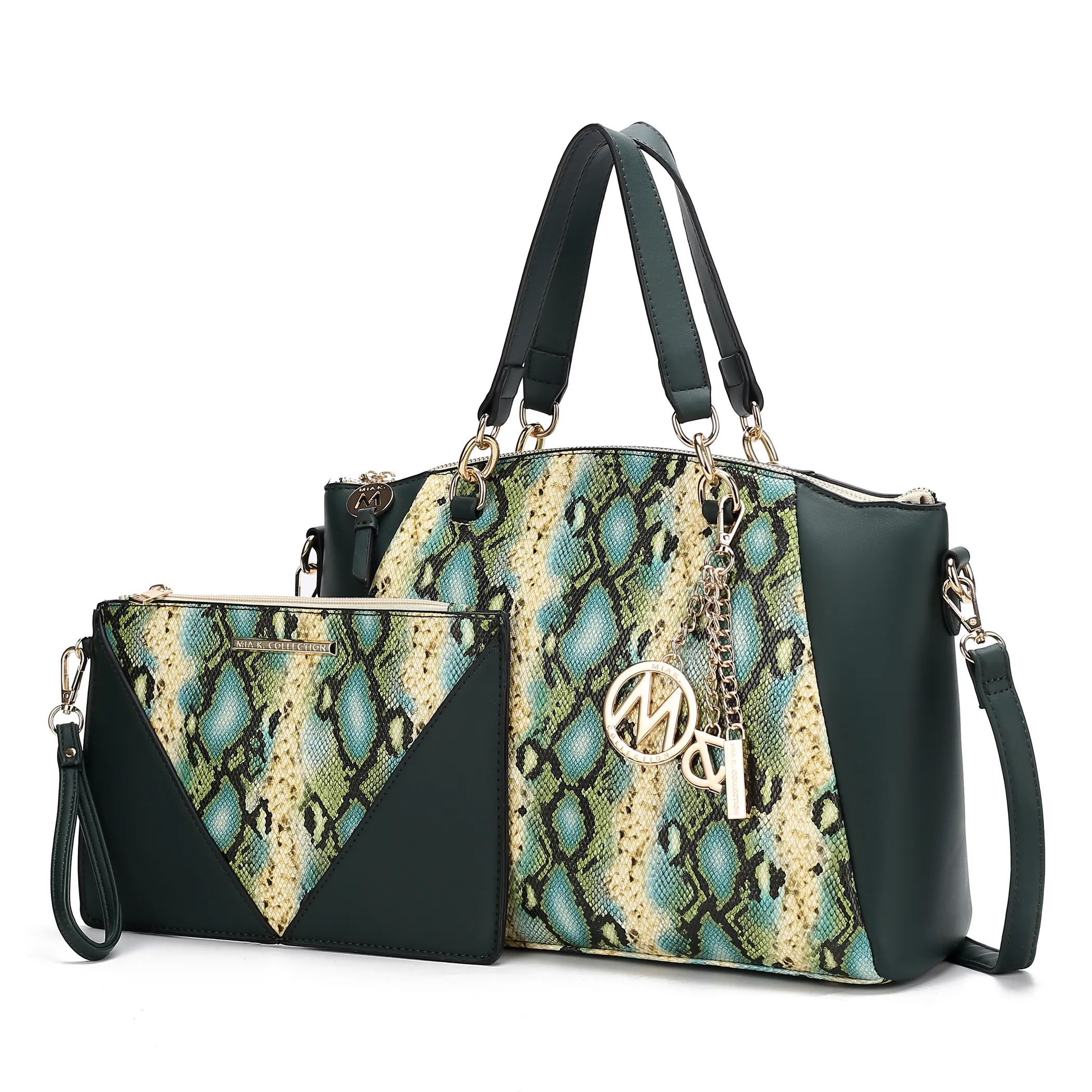 Addison Snake Embossed Women's Tote Bag with matching Wristlet