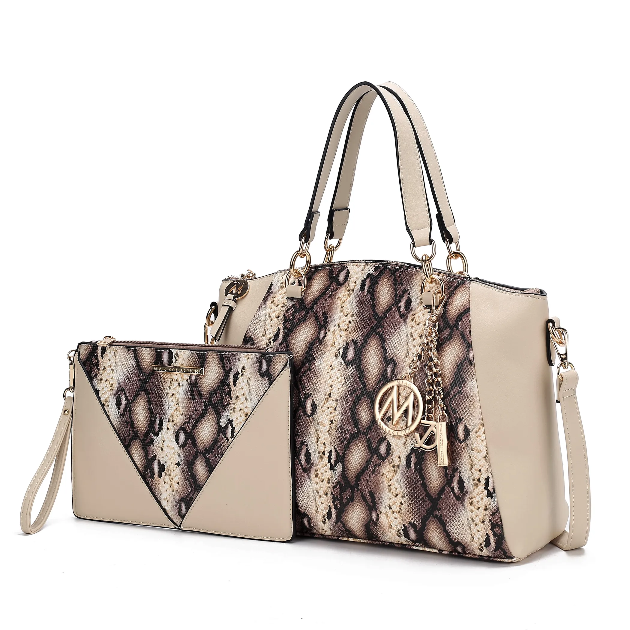 Addison Snake Embossed Women's Tote Bag with matching Wristlet