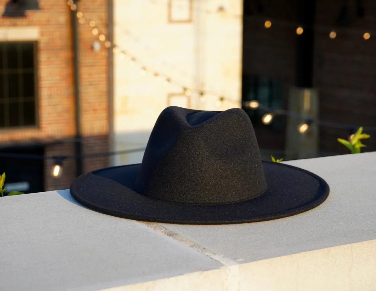 Atlanta Wide Brim Fedora - Black