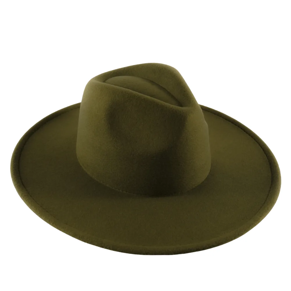 Atlanta Wide Brim Fedora - Olive Green