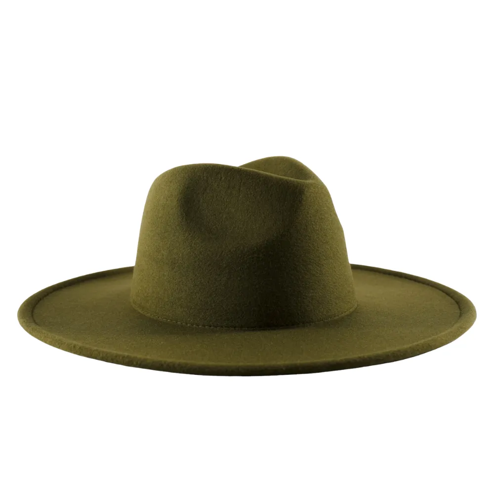 Atlanta Wide Brim Fedora - Olive Green