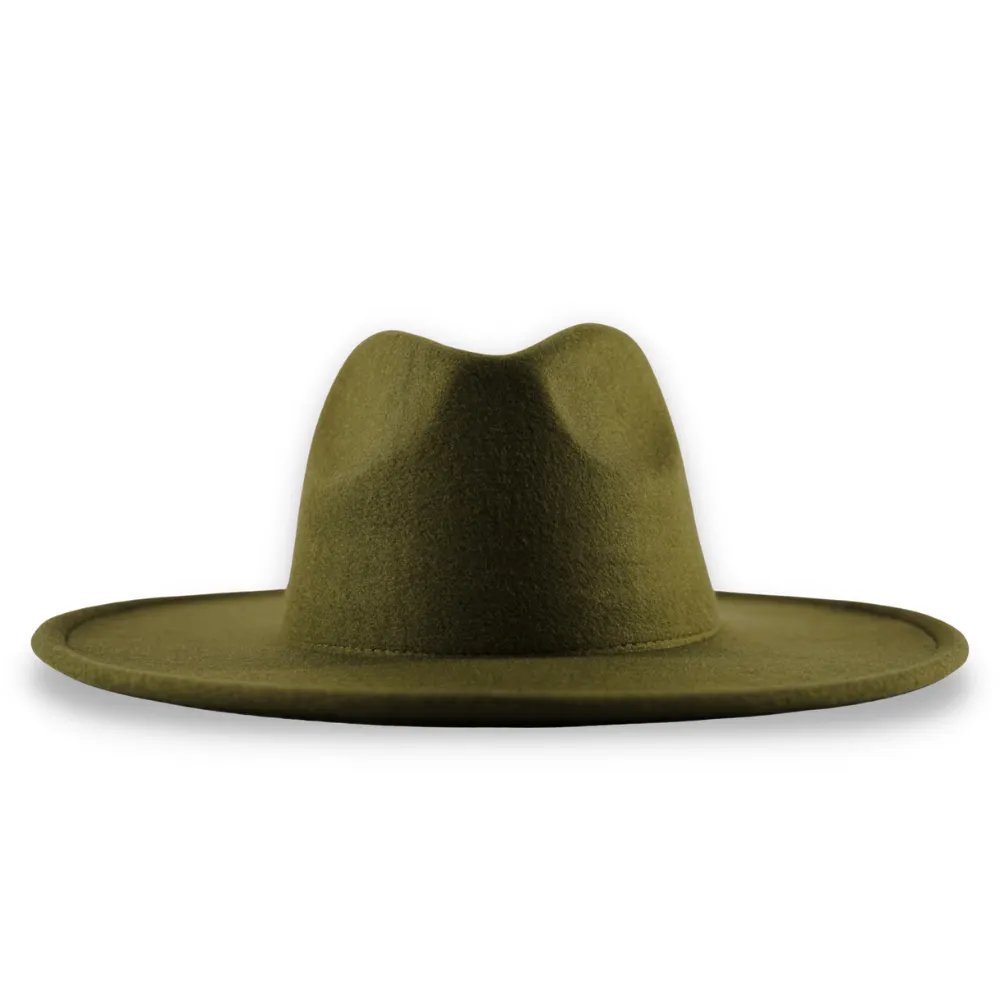 Atlanta Wide Brim Fedora - Olive Green