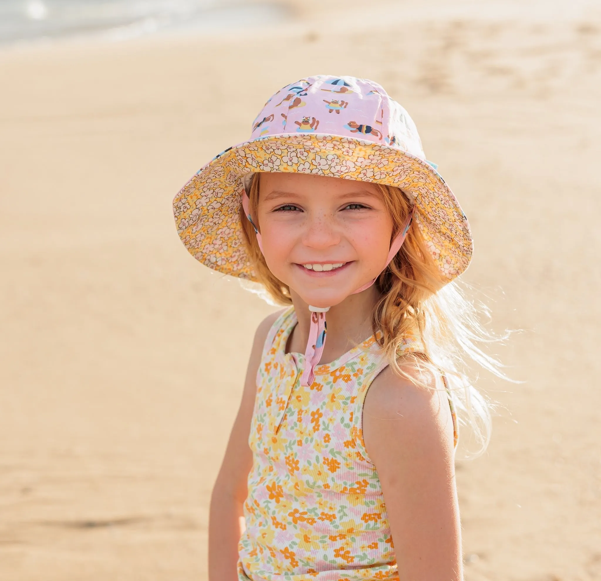 Beach Cats Wide Brim Sunhat