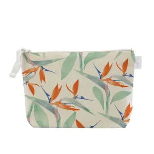 Bird of Paradise Watercolor Cosmetic Bag, Large