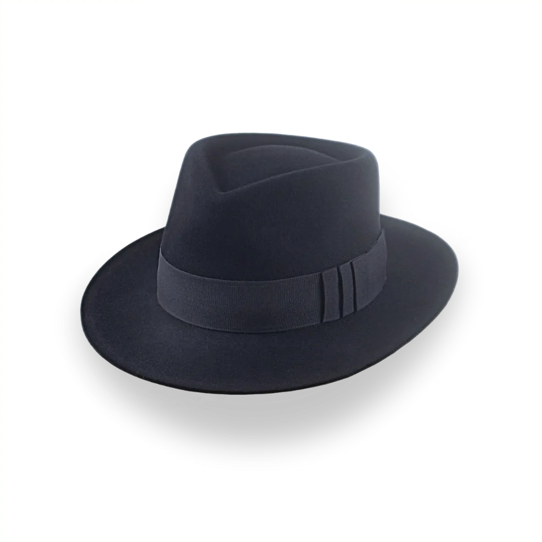 Black Jazz Fedora Hat with Shark Gills Hatband | The Axel