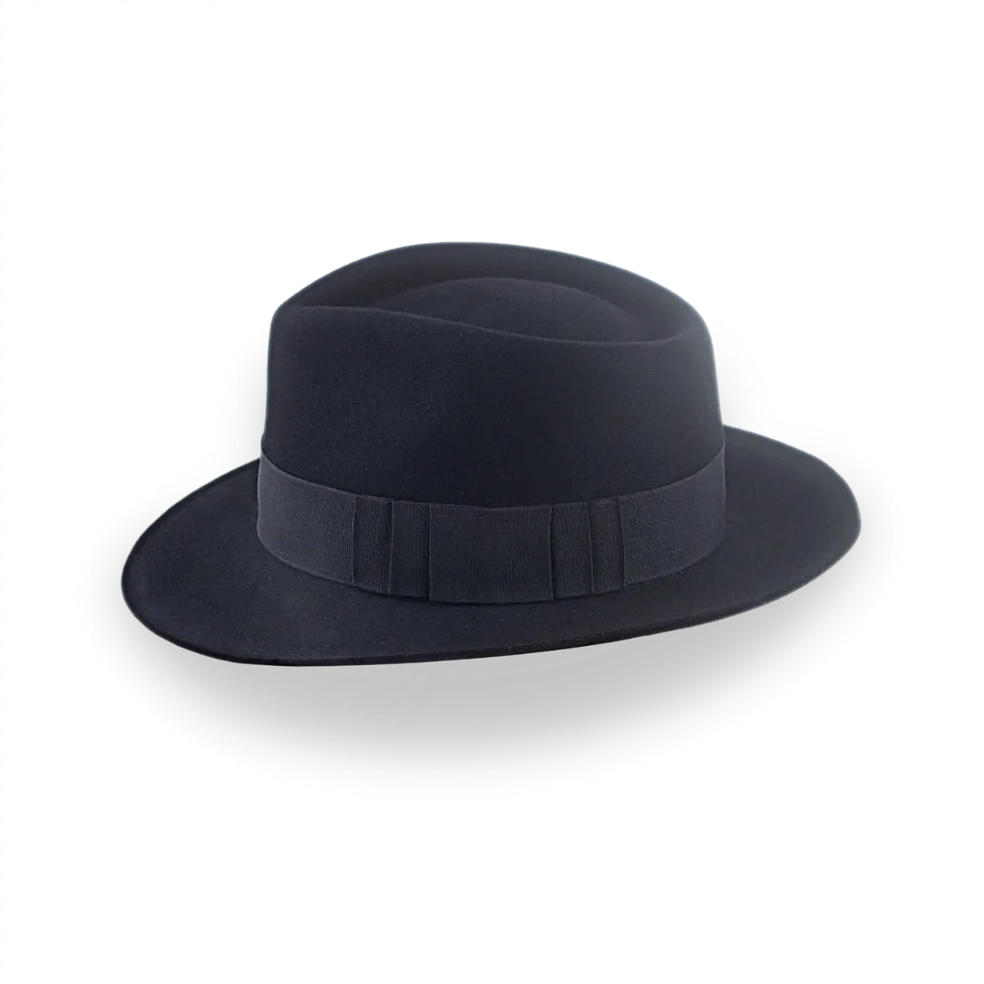 Black Jazz Fedora Hat with Shark Gills Hatband | The Axel