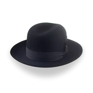 Black Men's Fedora Hat with Single Crease Crown | The Tobin