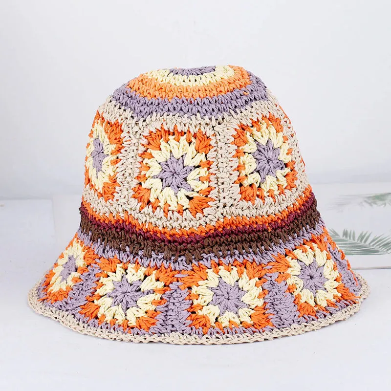 Boho Vibes Handmade Colorful Crochet Summer Bucket Hats