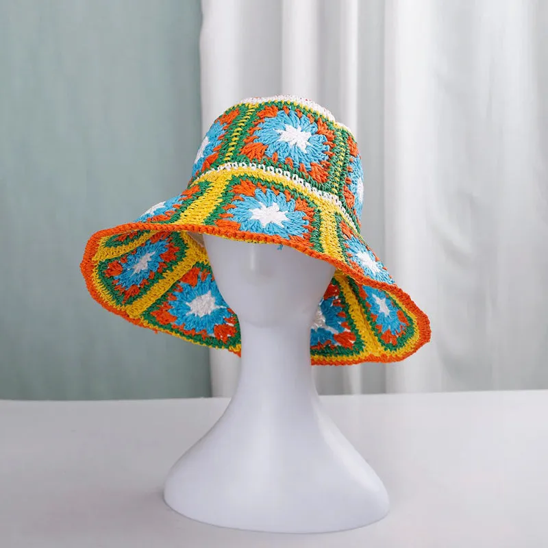 Boho Vibes Handmade Colorful Crochet Summer Bucket Hats