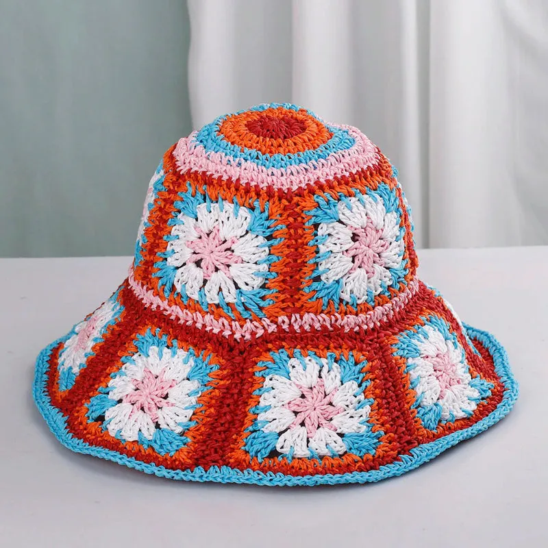 Boho Vibes Handmade Colorful Crochet Summer Bucket Hats