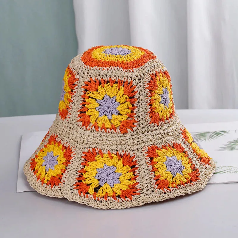 Boho Vibes Handmade Colorful Crochet Summer Bucket Hats