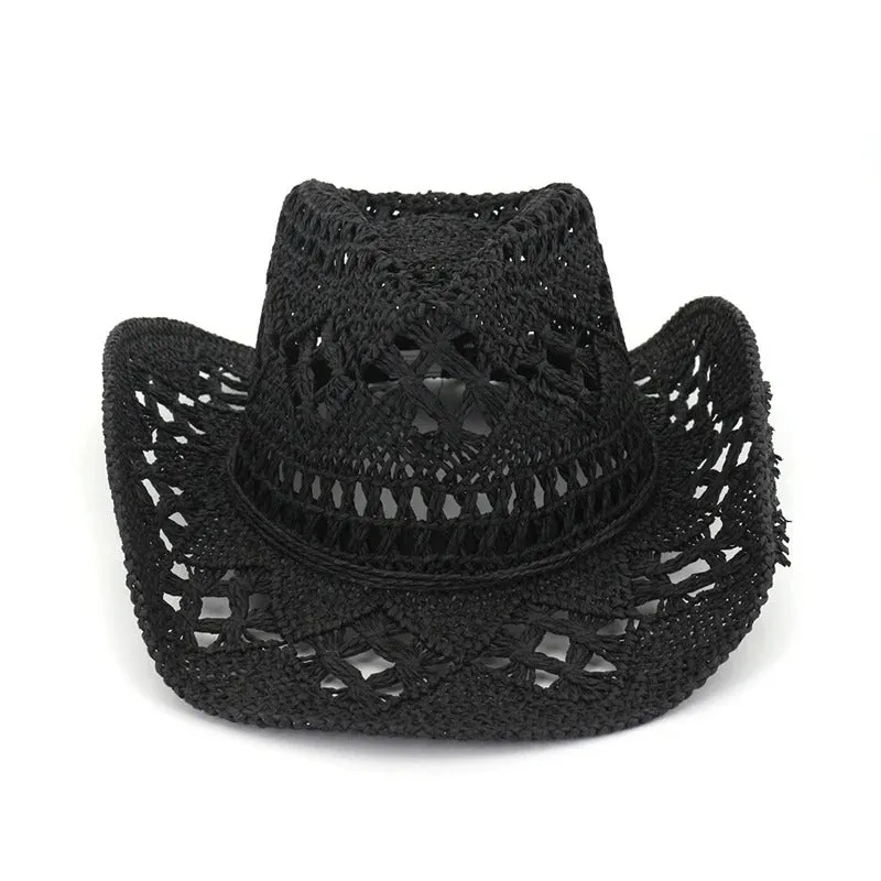 Breathable Hand-woven Summer Straw Cowboy Hats