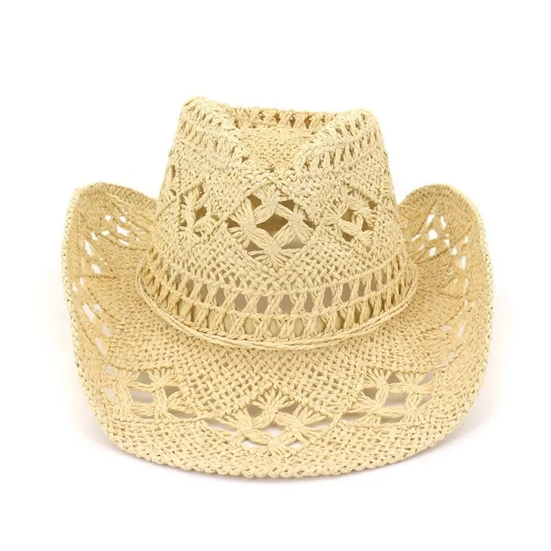 Breathable Hand-woven Summer Straw Cowboy Hats