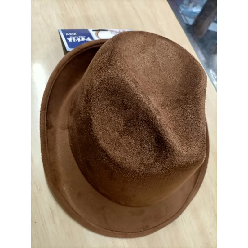 Brown Suede Look Bavarian Fedora