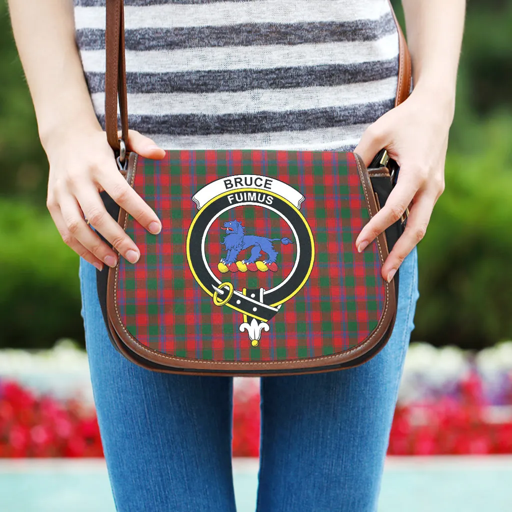 Bruce Old Tartan Saddle Bag with Family Crest