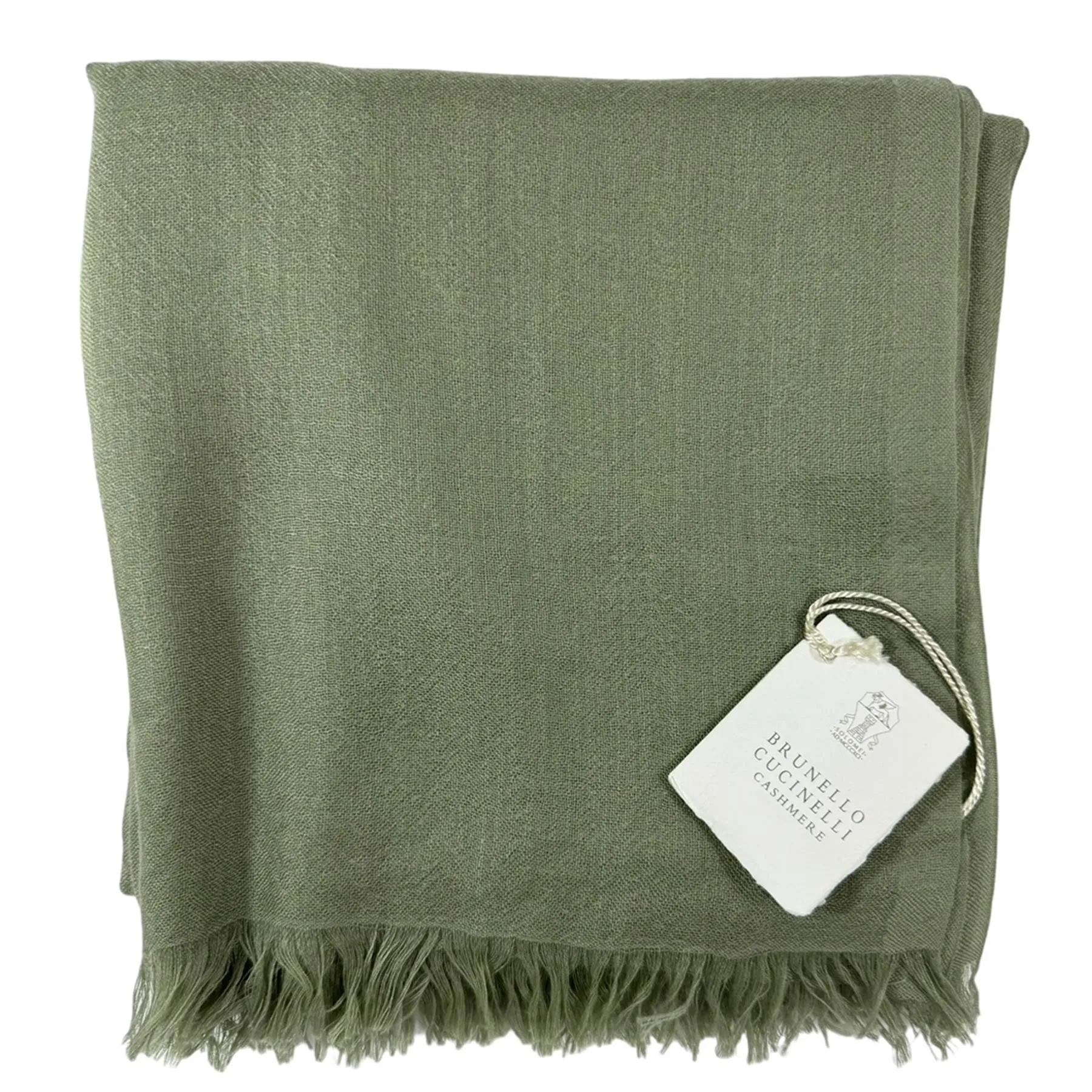 Brunello Cucinelli Cashmere Scarf Moss Green - Large Women Shawl