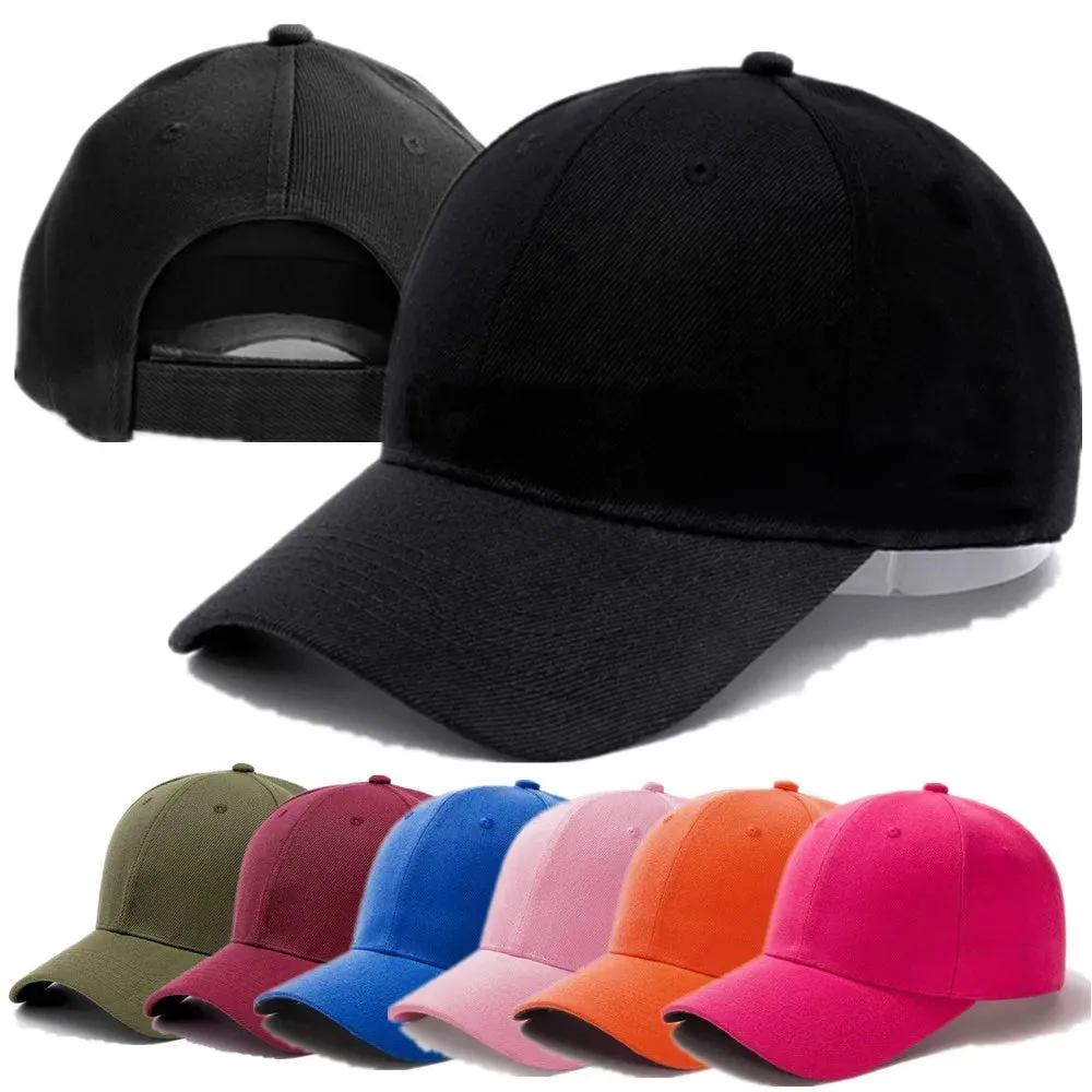 Casual Plain Baseball Cap Adjustable Snapback Hats