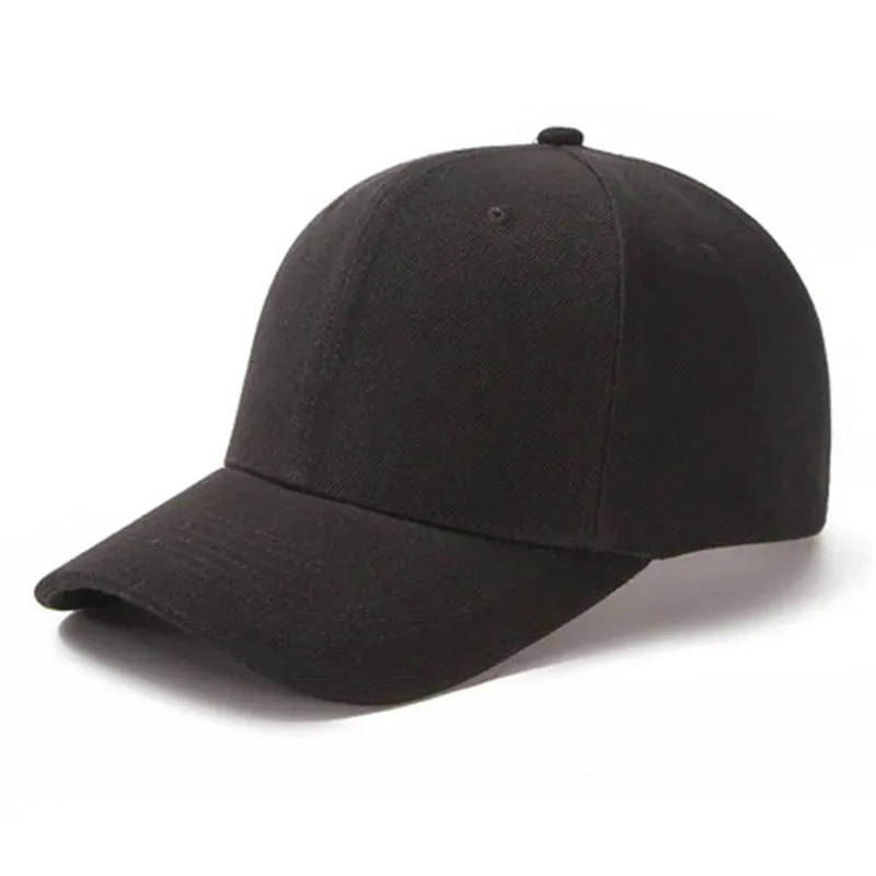 Casual Plain Baseball Cap Adjustable Snapback Hats