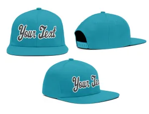 Custom Aqua Grey-White Casual Sport Baseball Cap