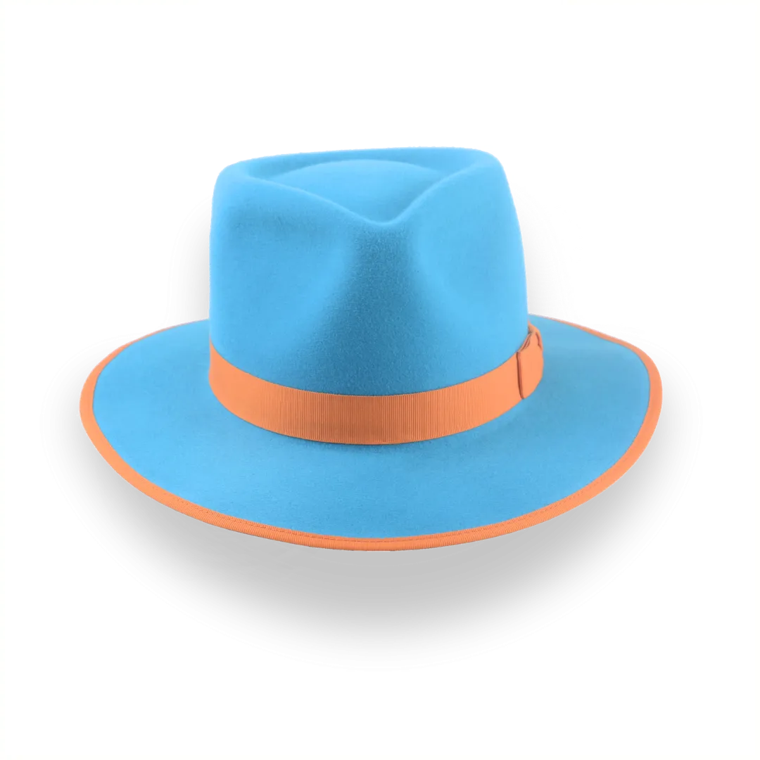 Customizable Sky Blue Fedora with Classic Design | The Equinox