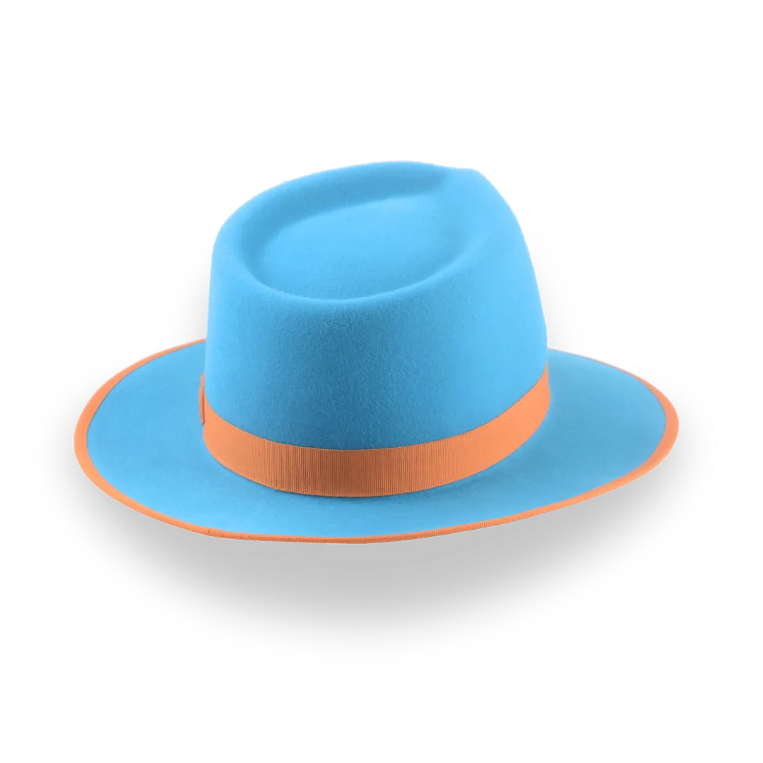 Customizable Sky Blue Fedora with Classic Design | The Equinox