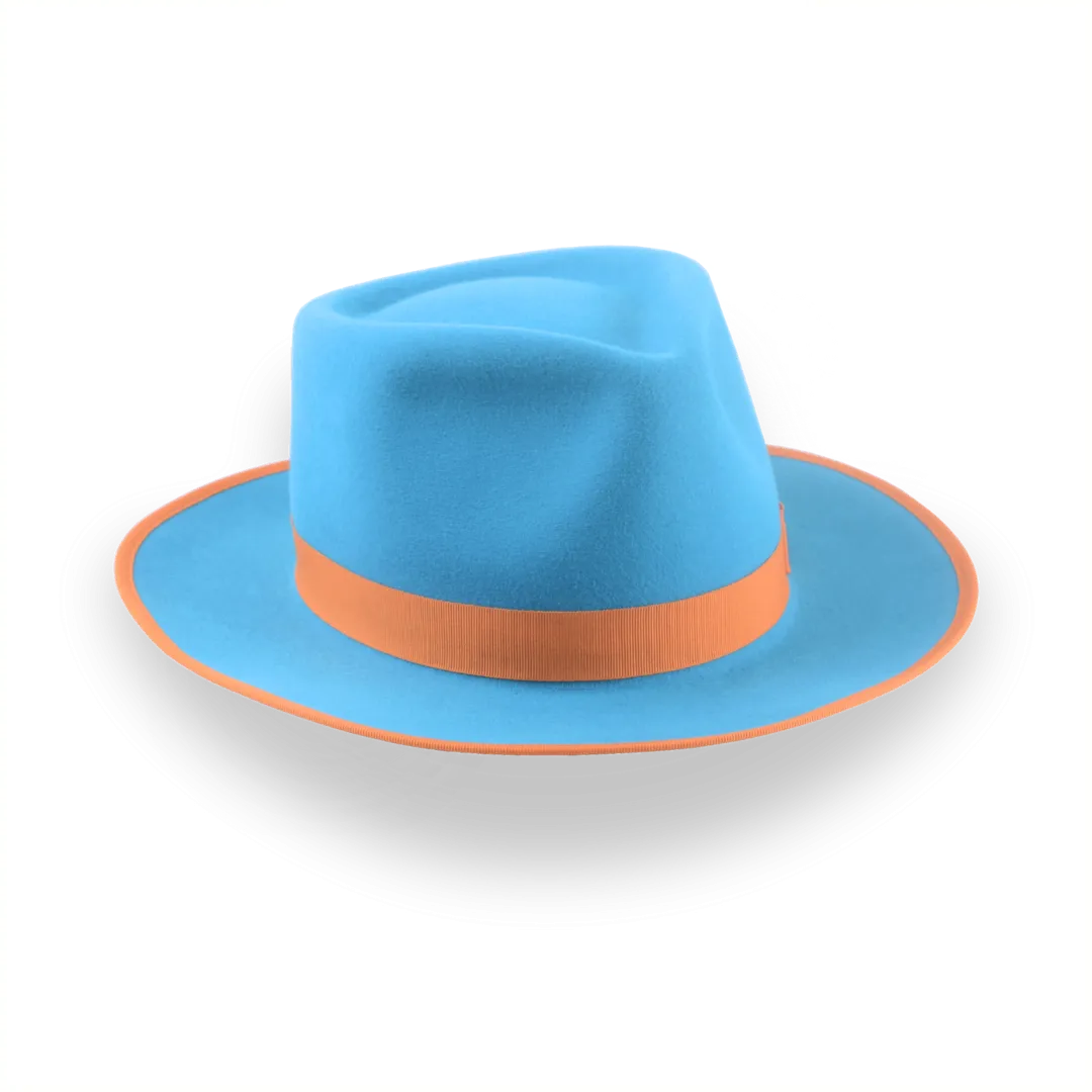 Customizable Sky Blue Fedora with Classic Design | The Equinox