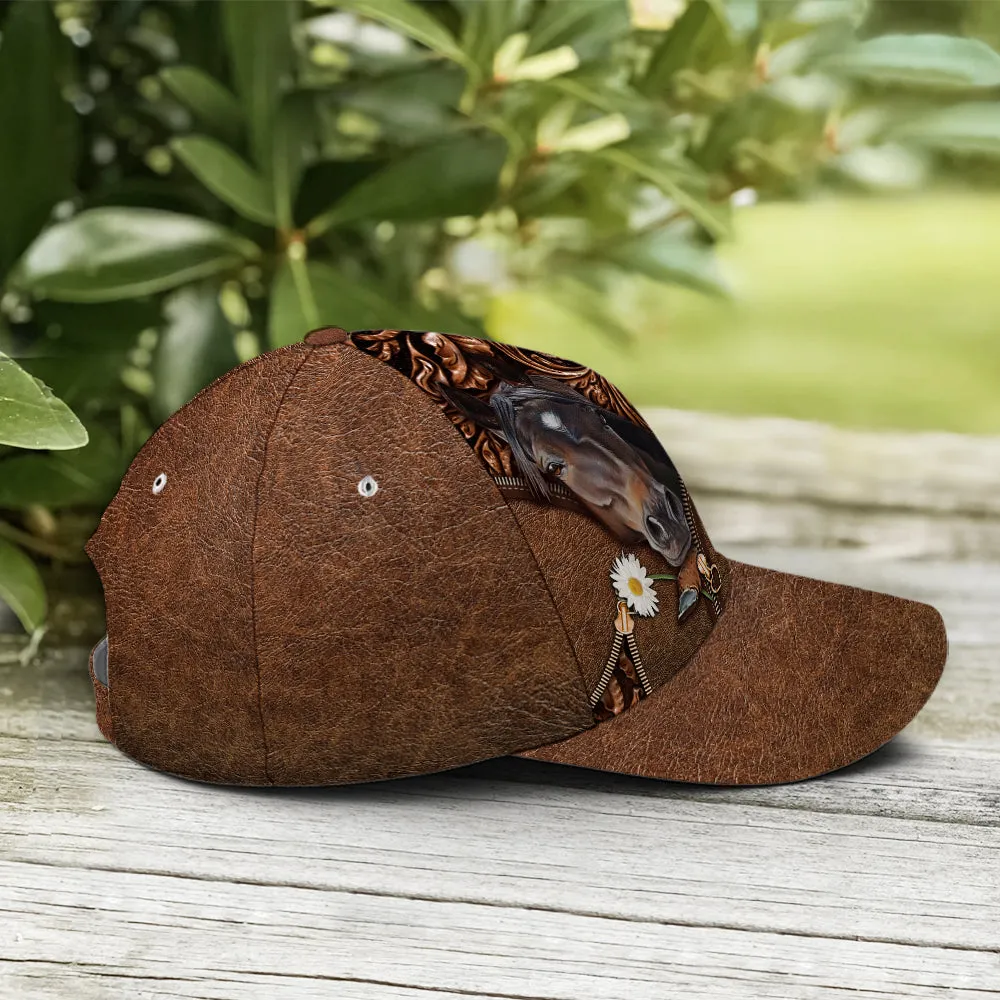 Daisy Horse Leather Style Baseball Cap Coolspod