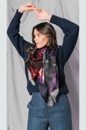 dog & boy KINESIS 50" x 50" Merino Wool Scarf E023AW| Multi | Clearance Final Sale