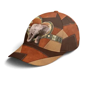 Elephant Daisy Flowers Love Leopard Leather Style Baseball Cap Coolspod