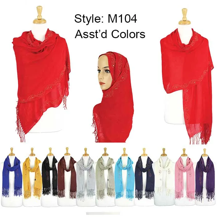 Fashion Rhinestones Lightweight Scarves Sarong M104