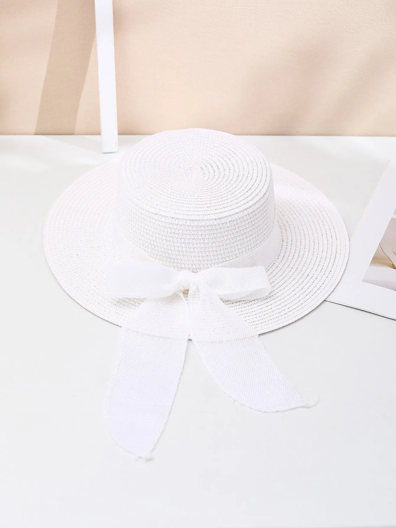 Fashionable Butterfly Knot Elegant Straw Sun Hat