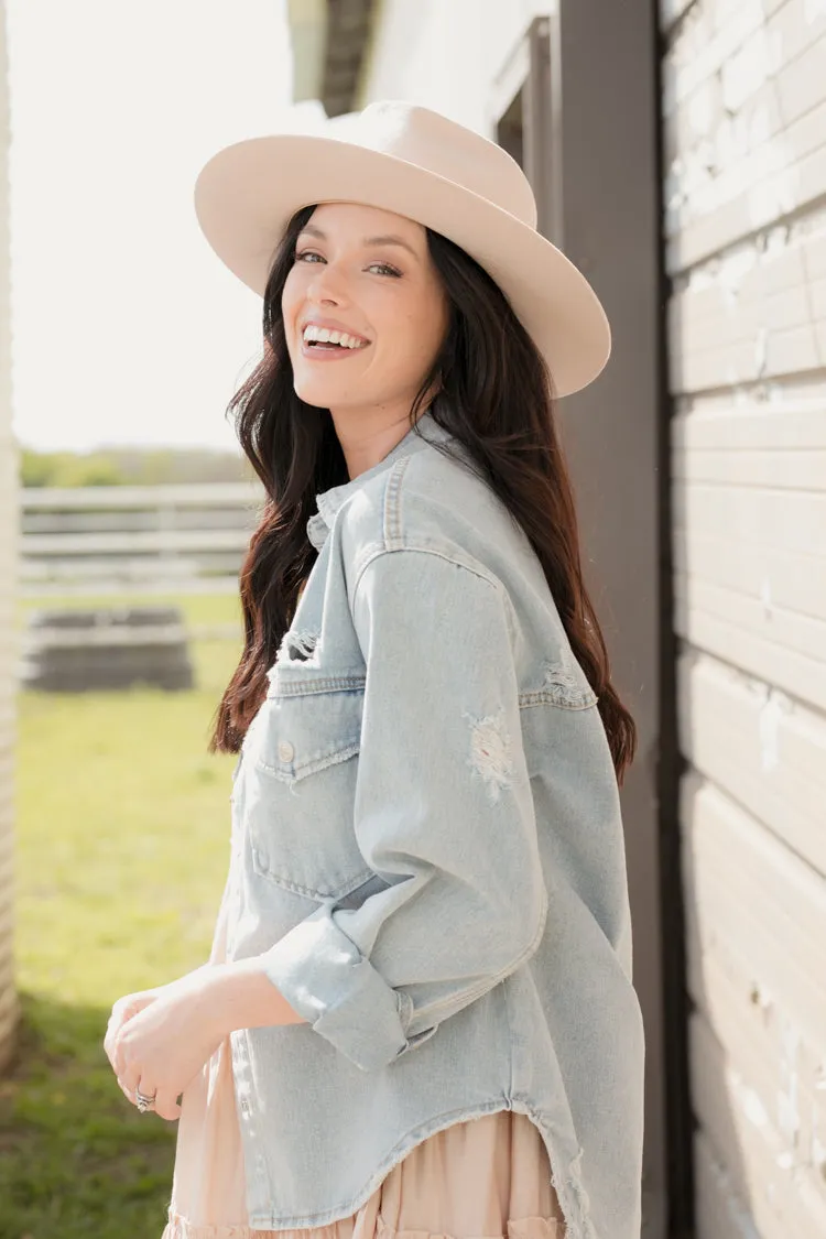 Flea Style Stevie Blush Wide Brim Hat