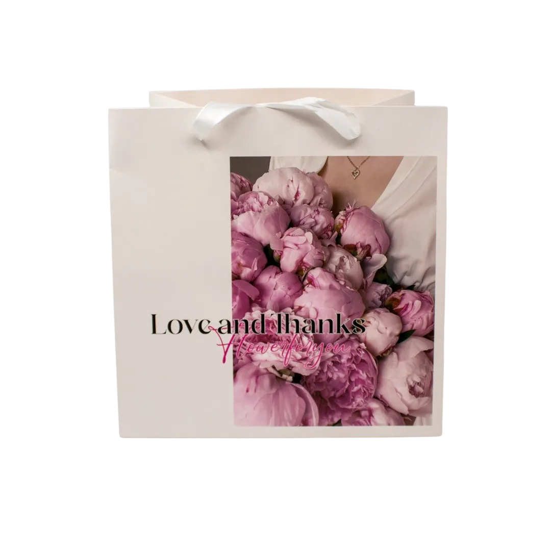 FLOWER BAGS x2 PCS WHITE PINK