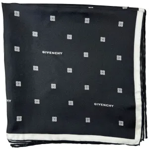 Givenchy Scarf Black 4G Plumetis - Square Twill Silk Foulard