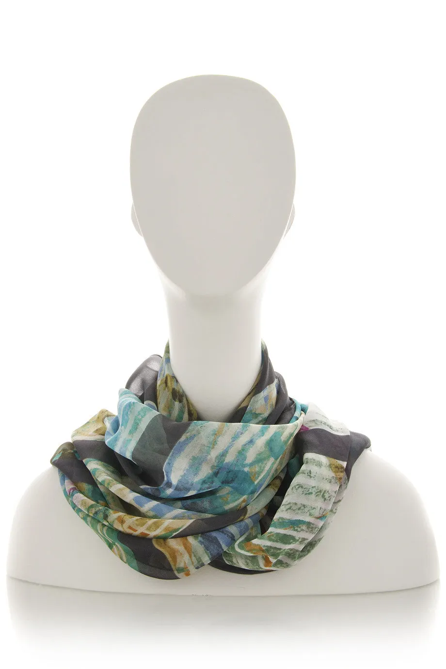 GOTTEX EXOTIC Grey Floral Printed Woman Scarf