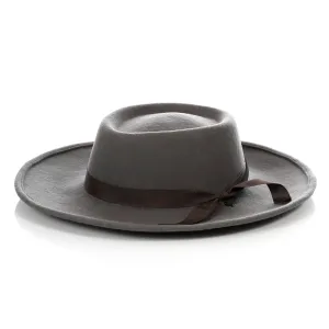 Grey Wide Brim Fedora - Earp