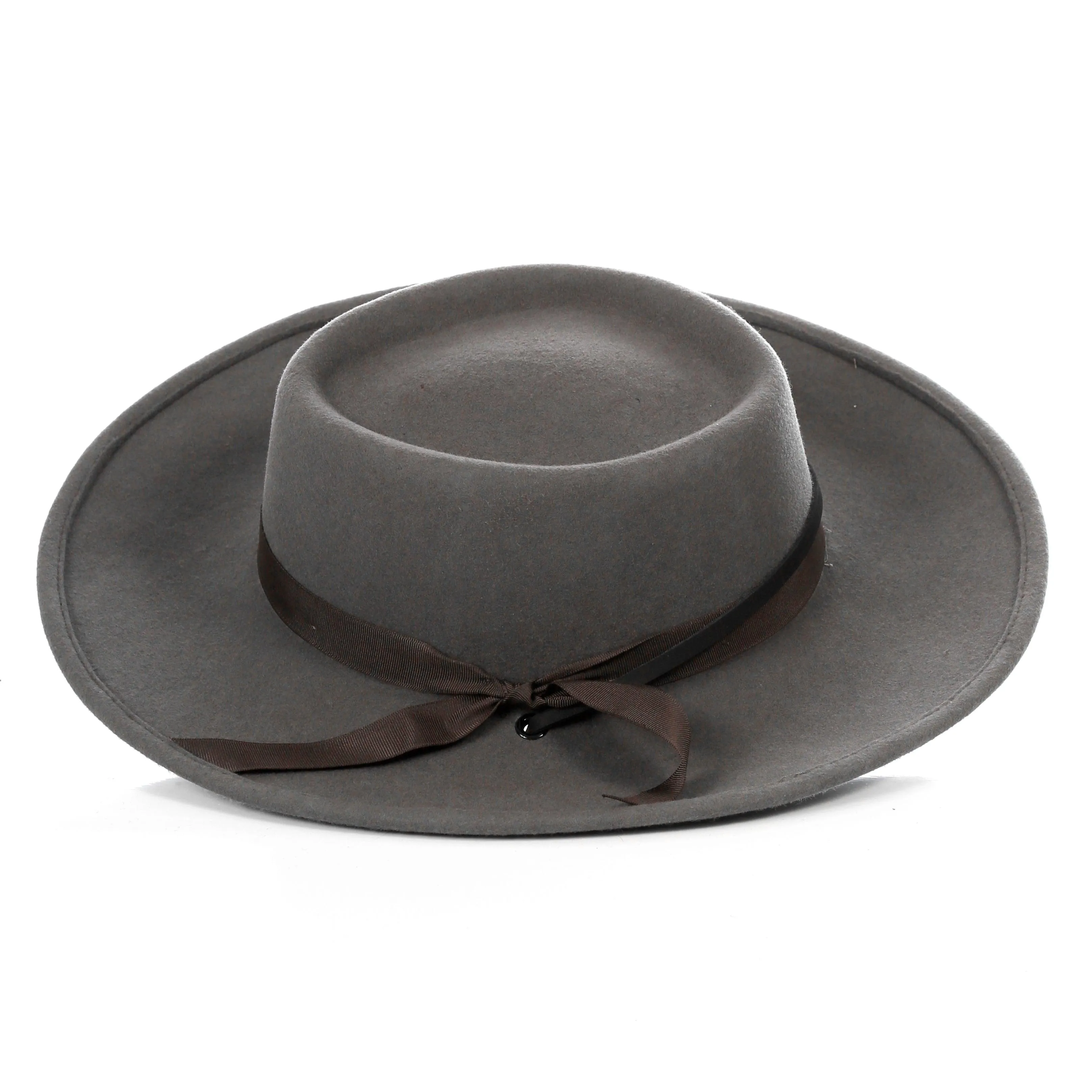 Grey Wide Brim Fedora - Earp