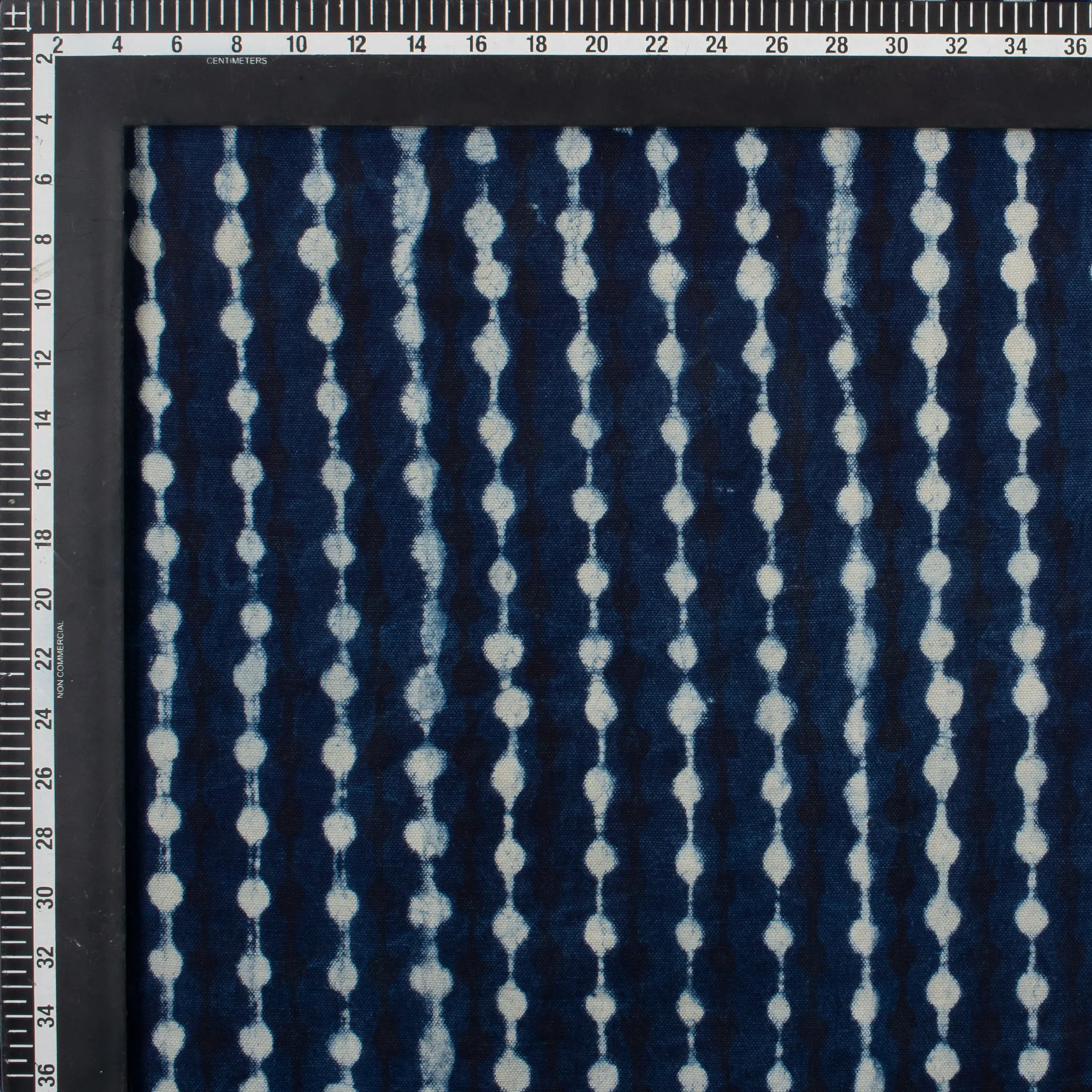 Hand Block Polkas & Stripes Printed Indigo Canvas Cloth Fabric