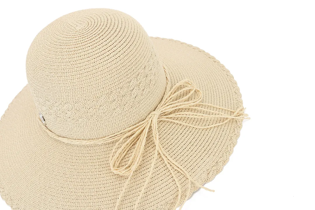 Hat Blossom Woven Beige