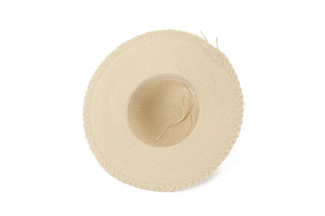 Hat Blossom Woven Beige