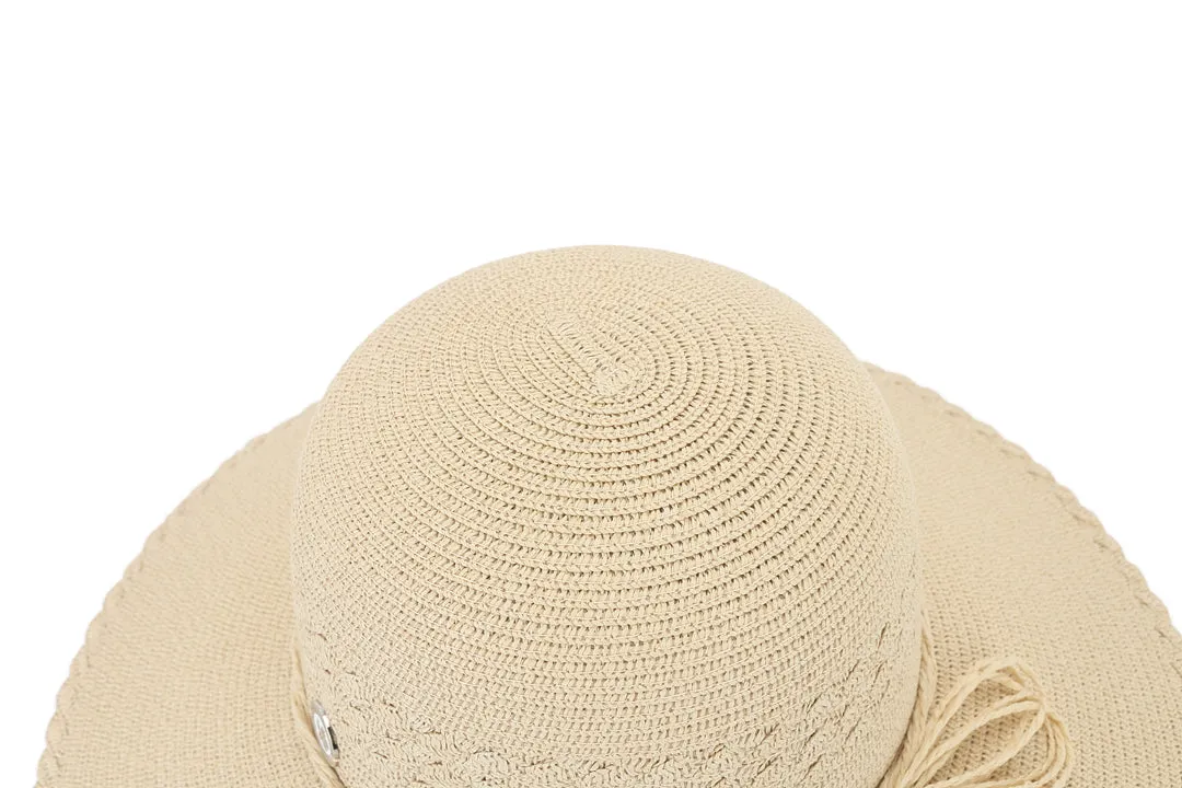 Hat Blossom Woven Beige