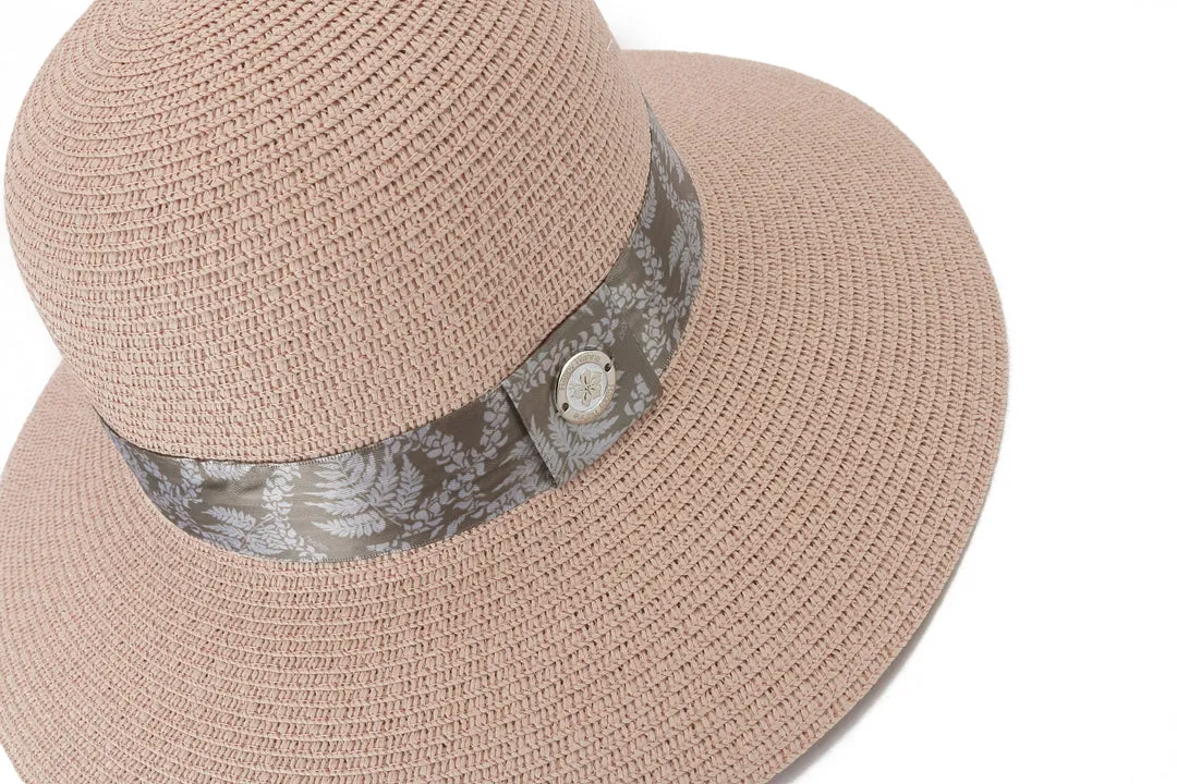 Hat Orchid Pink Fern Lei Brown