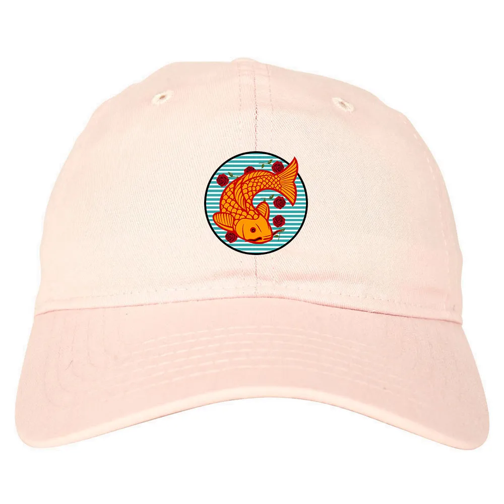 Japanese Koi Fish Print Mens Dad Hat Baseball Cap